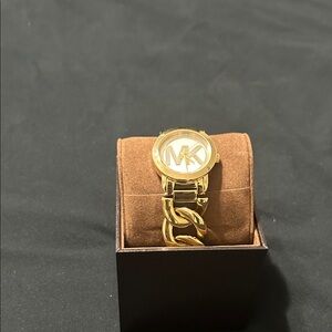 Michael Kors Gold Logo Chain-Link Bracelet Watch